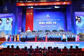 The 9th Central Committee of the Vietnam Youth Federation makes its debut at the congress. (Photo: VNA)
