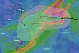 The forecasted path of Typhoon Yinxing over the few days (Photo: VNA) 