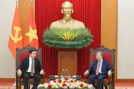 Party General Secretary To Lam (R) and President of the National Assembly of Armenia Alen Simonyan at their meeting in Hanoi on November 19 (Photo: VNA)