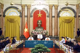 President meets with outstanding ethnic minority representatives of Cao Bang