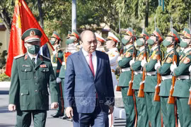 President inspects combat readiness for Tet in Military Region 5 