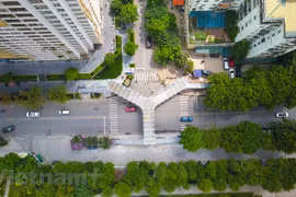 A close look at unique Y-shaped pedestrian bridge in Hanoi