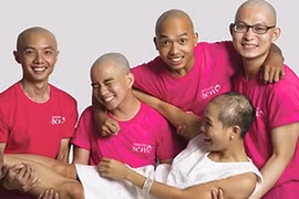 Bald pictures lift up cancer patients