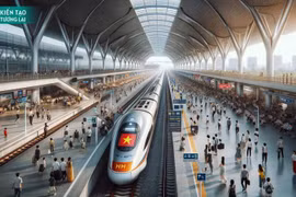 Illustrative image of Vietnam's future high-speed railway using Chat GPT application.