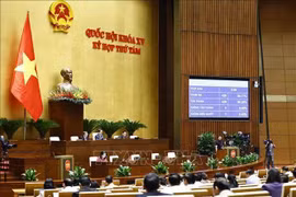With 428 out of 430 legislators present at the sitting voting in favour, the National Assembly (NA) approves a Resolution on state budget estimates for 2025. (Photo: VNA)
