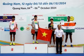 Vietnamese athletes at the 2024 Asian Open Junior Pickleball Championships in the central province of Quang Nam. (Photo: VNA) 