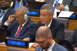 Nguyen Minh Vu (middle), Assistant to the Minister of Foreign Affairs of Vietnam addresses the meeting (Photo: VNA)