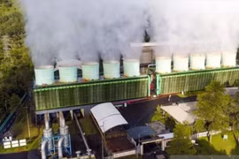 A geothermal power plant owned by state-run electricity company PLN with a capacity of 140 megawatts in Bandung District, West Java. (Photo: Antara)