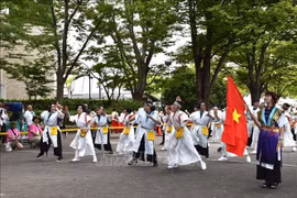 Vietnamese dance group performs at Japanese festival