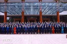 Members of the 13th-tenure Party Central Committee at a meeting in Hanoi on August 3 (Photo: VNA)