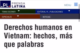 The article on human rights in Vietnam published by Prensa Latina (Screenshot photo)