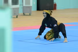 A Malaysian athlete in a performance event of Pencak Silat at the 13th ASEAN Schools Games in Da Nang on June 3. (Photo: VNA)