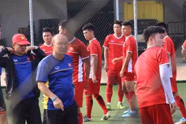 ASIAD 2018: U23 Vietnam team practise before match with Pakistan 
