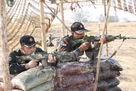Defence officer observes military exercise in India