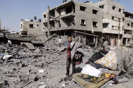 The scenery after Israel attacked Jabalia region in north Gaza. Photo: AFP/VNA