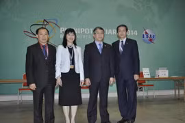 Members of the Vietnamese delegation at the closing ceremony (Source: VNA)