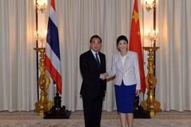 Thai Prime Yingluck Shinawatra met with Chinese Foreign Minister Wang Yi. Photo: Xinhua