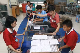 A class in Binh Duong province's vocational training centre for people with disability. (Photo: VNA)
