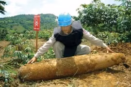 An old bomb was found in Gio Linh District, northern Quang Tri Province on May 1, 2011. (Source: Tuoi Tre/VNA)
