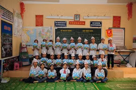 Students are very happy with lessons of Mizuiku - I love clean water," an education programme to promote children's awareness of water conservation in the Do Dong Primary School (File Photo)