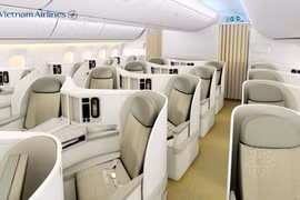 Inside the business cabin of the Vietnam Airlines Boeing 787-9 Dreamliner. (Photo: Vietnam Airlines)