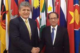 UN Assistant Secretary-General for Political Affairs Miroslav Jenca (L) and ASEAN Secretary General Le Luong Minh. Photo: asean.org