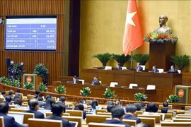 NA deputies vote to pass the Law on Urban and Rural Planning. (Photo: VNA)