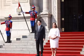 Peruvian President hosts welcome ceremony for Vietnamese State leader