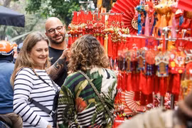 Hang Luoc flower market bustling in the days leading to Tet