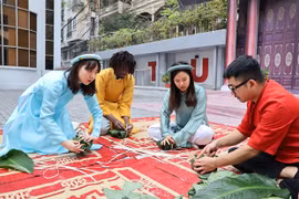 Foreign students delight in Vietnamese Tet experience