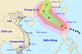 Typhoon Haima enters East Sea