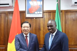 Politburo member, Secretary of the CPV Central Committee and Chairman of its Commission for Internal Affairs Phan Dinh Trac (left) and Tanzania's Deputy Prime Minister Doto Mashaka Biteko. (Photo: VNA)