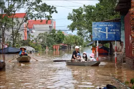 Tri Yen commune in Yen Dung district, the northern province of Bac Giang gets flooded after Typhoon Yagi. (Photo: VNA)