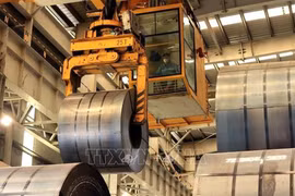 Steel products at Hoa Phat Dung Quat Steel Joint Stock Company. ( Photo: VNA)