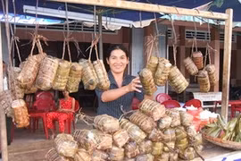 Tet cake from Tra Cuon village, a specialty of Tra Vinh province