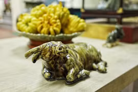 Ceramic buffalo sculptures feature traditional culture 