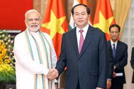 President Tran Dai Quang and spouse leave for India