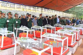 Reburial service held for soldier remains repatriated from Laos, Cambodia
