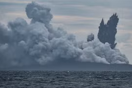 Indonesian volcano Anak Krakatau loses two-thirds of height