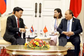 PM Nguyen Xuan Phuc meets Lao counterpart in Cambodia