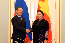 Vietnamese NA leader, Russian PM discuss multifaceted relations