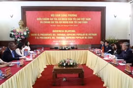 Chief Justice Nguyen Hoa Binh receives Cuban counterpart