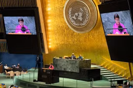 Retno Marsudi delivers her final statement as Indonesian Minister of Foreign Affairs, at the General Debate of the 79th Session of UN General Assembly in New York, on Sept 28 (Photo: en.antaranews.com)