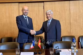 President of the VFF Central Committee Do Van Chien (R) and CESE President Thierry Beaudet. (Photo: VNA)