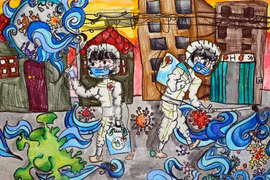 Schoolgirl’s paintings against COVID-19 