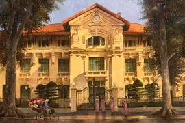 Paintings spotlight Hanoi in golden sunshine