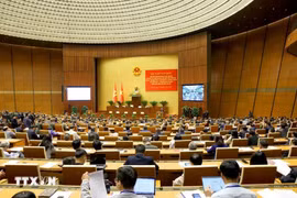 At the national conference on reviewing the implementation of a resolution on streamlining the political system (Photo: VNA)