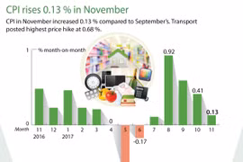 November's CPI up 0.13 percent 
