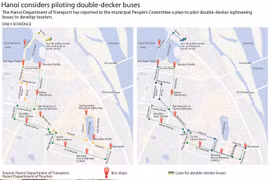 Hanoi considers piloting double-decker buses