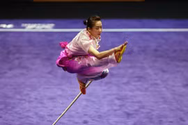 Wushu artist Duong Thuy Vi performs at SEA Games 29